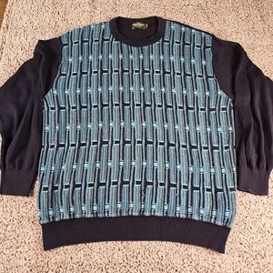 Vintage 90s Y2K Norm Thompson Pullover Knit Sweater Men's XL 100% Cotton
